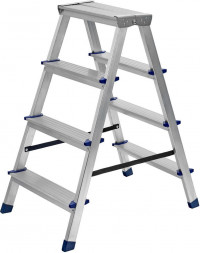 Стремянка СИБРТЕХ Стремянка двусторонняя 4ст., алюминиевая 97924