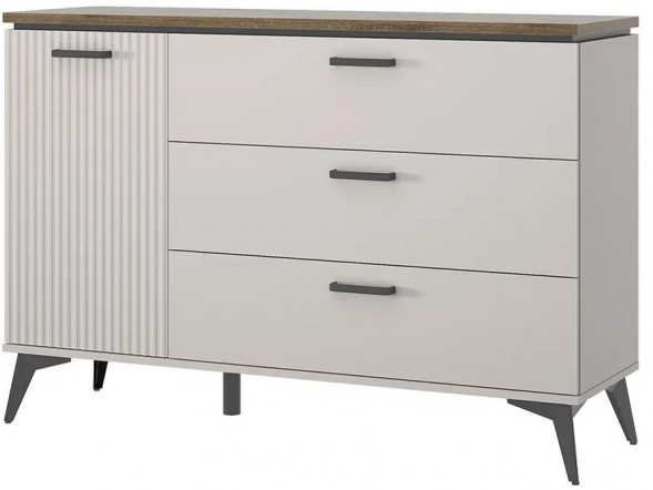 Корпусная мебель АНРЭКС VINATI Тумба 1D3S Цвет ПЕРСИДСКИЙ ЖЕМЧУГ/АМАРОК (3 уп.)