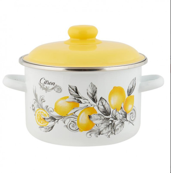 Кастрюля APPETITE 6RD201M CITRON эмал цил 4,0л