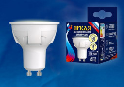 ЛАМПЫ СВЕТОДИОДНЫЕ MR16 (GU 5.3, GU10) UNIEL (UL-00003990) LED-JCDR 6W/WW/GU10/FR/DIM PLP01WH