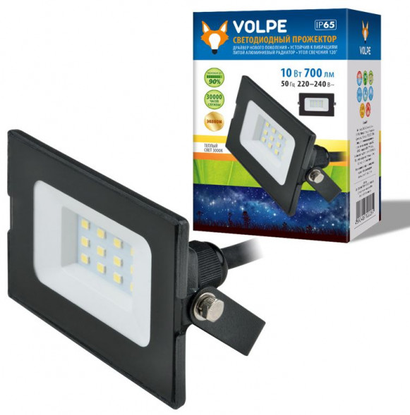 ЭЛЕКТРИКА VOLPE (UL-00005814) ULF-Q513 10W/GREEN IP65 220-240В BLACK картон