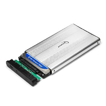 корпус для жёстких дисков GEMBIRD (13140) EE2-U2S-5-S внешний корпус 2.5&quot;, серебро, USB 2.0, SATA, металл
