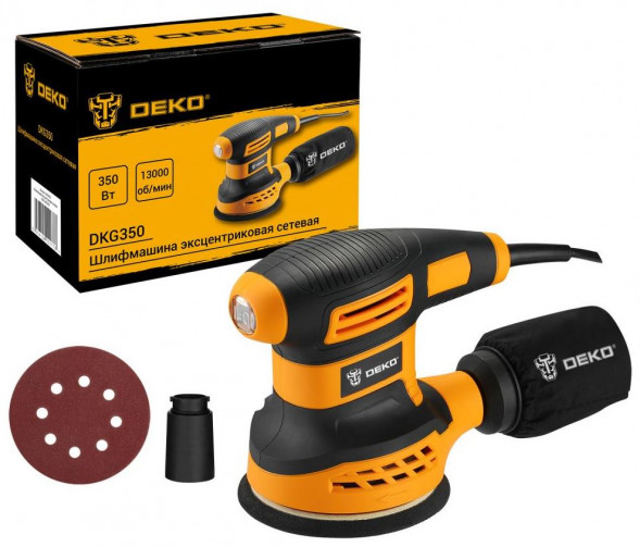 Шлифмашина эксцентриковая сетевая DEKO DKG350 063-4263
