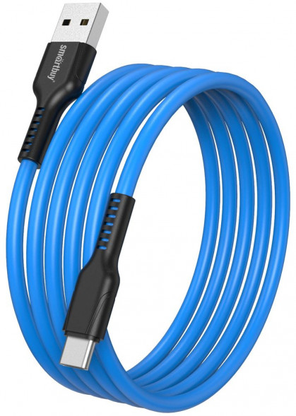 Кабель SMARTBUY (iK-3112-S21bb) S21 Type C синий, 3 А, сил., 1 м