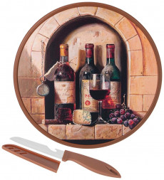 Доска разделочная AGNESS 895-178 с ножом d27,5*1,2см