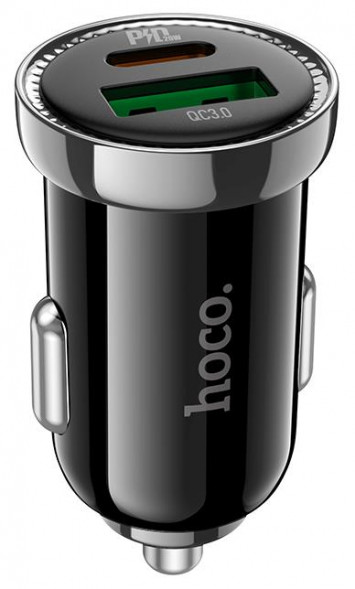 АЗУ HOCO (6931474757241) Z44 Leading PD20W+QC3.0 car charger черный