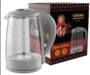 Чайник электрический МАТРЁНА MA-009 стекло серый