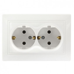 Розетка SMARTBUY (SBE-01w-16-S2-Z) Венера, 2-местная, белый