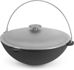 кастрюля РОССИЯ 1612-6 Казан 12 л, чугунный, с крышкой 40 см