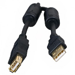 кабель USB 5BITES UC5011-050A EXPRESS USB2.0 / AM-AF / FERRITES / 5M / BLACK