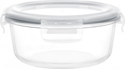 Контейнер MASTER HOUSE Кратос-650 из жаропрочного стекла круглый с пластиковой крышкой 75727