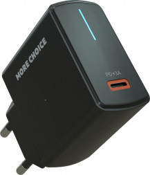 СЗУ MORE CHOICE (4610196409912) NC60a Black - СЗУ 1USB-C 3.0A PD 20W быстрая зарядка для Type-C