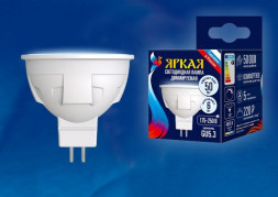 ЛАМПЫ СВЕТОДИОДНЫЕ MR16 (GU 5.3, GU10) UNIEL (UL-00003989) LED-JCDR 6W/NW/GU5.3/FR/DIM PLP01WH