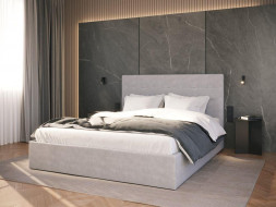 Кровать интерьерная НК-МЕБЕЛЬ СОНАТА new кровать 1600х2000 Велюр Светло-серый 72307364 (2 кор.)