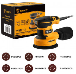 Шлифмашина эксцентриковая сетевая DEKO DKG400-125 063-2203