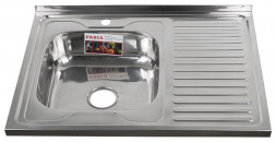 Мойка накладная FABIA 62275L Мойка 80х60 наклад левая 0.6 мм + большой сифон с переливом