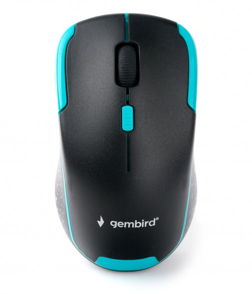 Мышь GEMBIRD (18851) MUSW-410 черный/бирюзовый