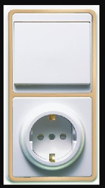 Розетка/выключатеь Кунцево-электро Блок комб, скр,уст,(1кл,выкл,+розетка с з/к, з/ш) БКВР-034 "З"