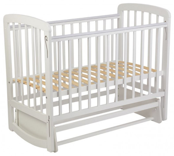Кровать POLINI Кроватка детская Polini kids Simple 304 с маятником, белый