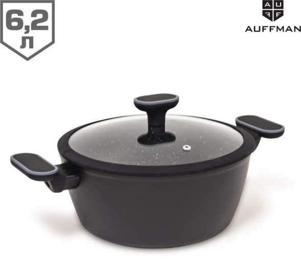Кастрюля AUFFMAN AM-3102 объем 6,2л с крышкой 28*11,5см