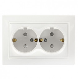 Розетка SMARTBUY (SBE-01w-16-S2-Z-c) Венера, 2-местная, белый