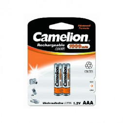 Аккумулятор CAMELION (6182) AAA-1000mAh Ni-Mh BL-2 (NH-AAA1000BP2, аккумулятор,1.2В)