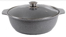 Кастрюля KUKMARA жмс42а а/пр литая 4,0л стекл/кр Светлый мрамор