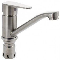 Смеситель для кухни MAGNUS 9244 Смеситель кухонный излив 15 см, шаровый, из нерж. стали марка 304