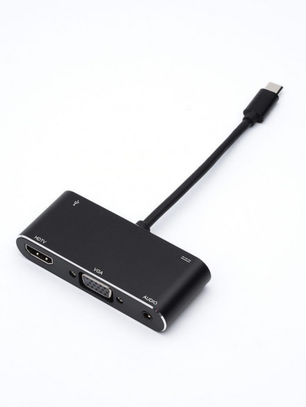 Переходник ATCOM (AT2810) Переходник 0.1М Type-C(m) =&gt; HDMI+VGA+USB