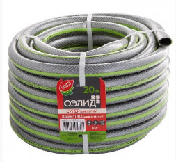 Шланг ГИДРОАГРЕГАТ Шланг поливочный Д=1/2" (25м) арм., 3-х слойный салатовый с серой полосой