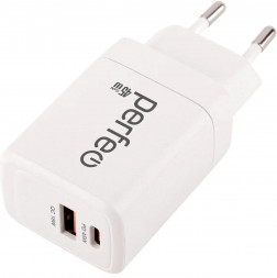 СЗУ PERFEO (I4663) 2 порта USB-A+TYPE-C, GaN, 45W, белый