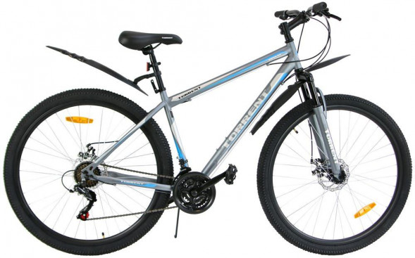 Велосипед TORRENT Impulse (рама СТАЛЬ 18&quot;, внедорожный, 21 скорость, SHIMANO, колеса 29д) 4000118 Серо-голубой