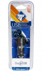 Автозарядка NOVA BRIGHT для моб. телефонов, 2 USB-порта, 2100мА, 12/24В 46897