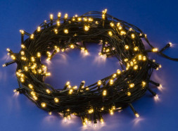 Гирлянда UNIEL (UL-00007312) ULD-S3000-300/DGA WARM WHITE IP20 Гирлянда светодиодная, 30м. 300 светодиодов. Теплый белый свет. Провод зеленый. ТМ Uniel