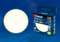 ЭЛЕКТРИКА UNIEL (UL-00001670) LED-GX53-6W/WW/GX53/FR PLZ01WH