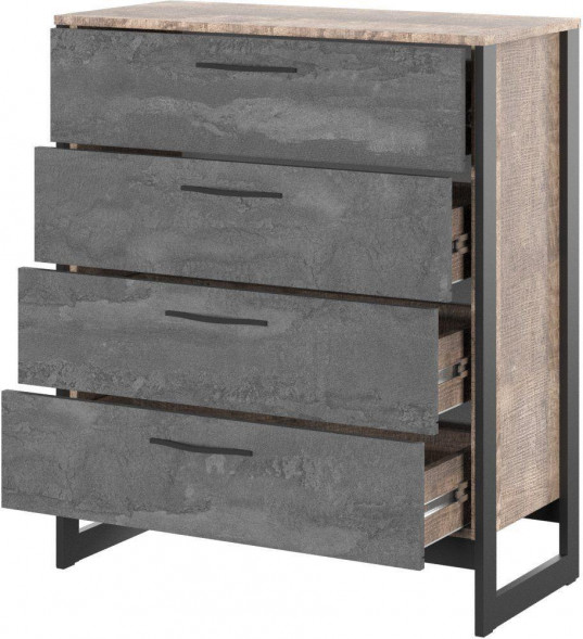 Комод НК-МЕБЕЛЬ HUGO комод Т-2(N) Дуб Гранж/Железный камень 72507330
