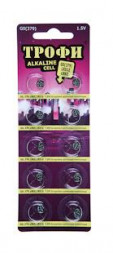 Элементы питания ТРОФИ G12 (386) LR1142, LR43 (10)