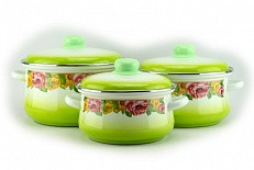 Набор посуды ЭМАЛЬ 7-315/6М пион бархатный (3 предмета)