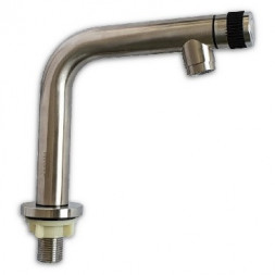 Кран на одну воду MAGNUS 9224 Кран на одну воду толстый излив , ручка перекрытия воды на изливе , из нержавеющей стали