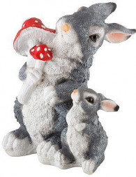 Фигурка садовая PARK Фигурка садовая "Зайцы с грибами" H-27см (169370)