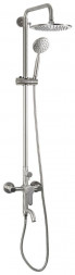 Душевой комплект BRIMIX 9335 Комплект Смеситель+стойка душевая тропический душ ПРЯМОЙ, с двумя лейками из нерж.стали марка 304, серии СТАНДАРТ