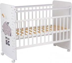 Кровать детская ФЕЯ Кроватка детская Фея 702 Спящий мишка, белый (1 кор)