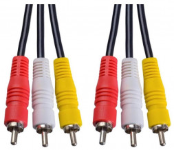 Кабель VS (R315) 3xRCA вилка-3xRCA вилка, 1, 5м черный