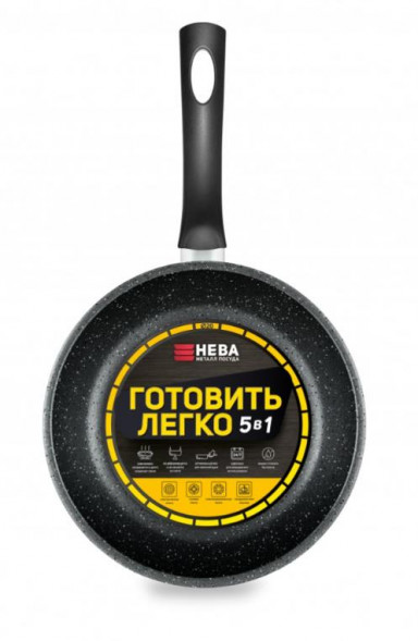 Сковорода НЕВА МЕТАЛЛ ПОСУДА GL2120Y а/пр литая 20см Готовить легко stone