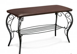 Банкетка SHEFFILTON Грация 685 металл/кож.зам черный/коричневый (825192)