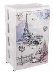 Комод АЛЬТЕРНАТИВА М2266 Весна в Париже 4-х секцион. широкий