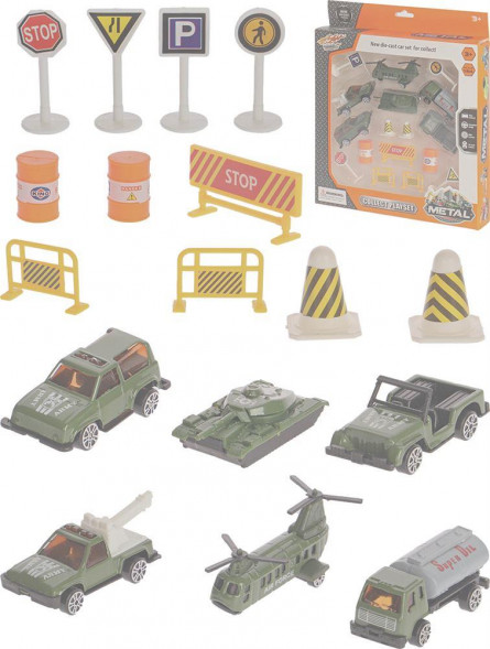 Игрушка NO NAME Военная техника (металл) в наборе 25х3,9х28,8см, в коробке 2015725 ПП-00214226
