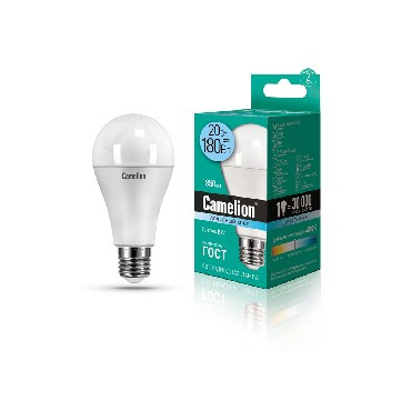 Лампа светодиодная CAMELION (13165) LED20-A65/845/E27/20Вт/4500К