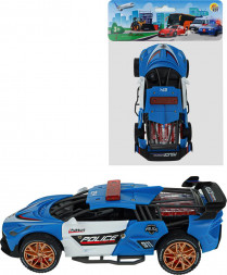 Игрушка РЫЖИЙ КОТ Машина-перевертыш,инерционная,16,5х26см,свет,звук голубой (арт. И-8645)