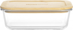 Контейнер MASTER HOUSE Тор-640 из жаропрочного стекла прямоугольный с бамбуковой крышкой 75724